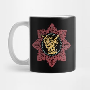 cat. in tribal ethnic tattoo asian  design Mug